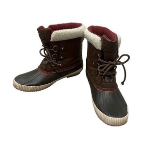 Tommy Hilfiger Boots Women 10M Duck Sherpa Lined Water Resistant Rain Snow